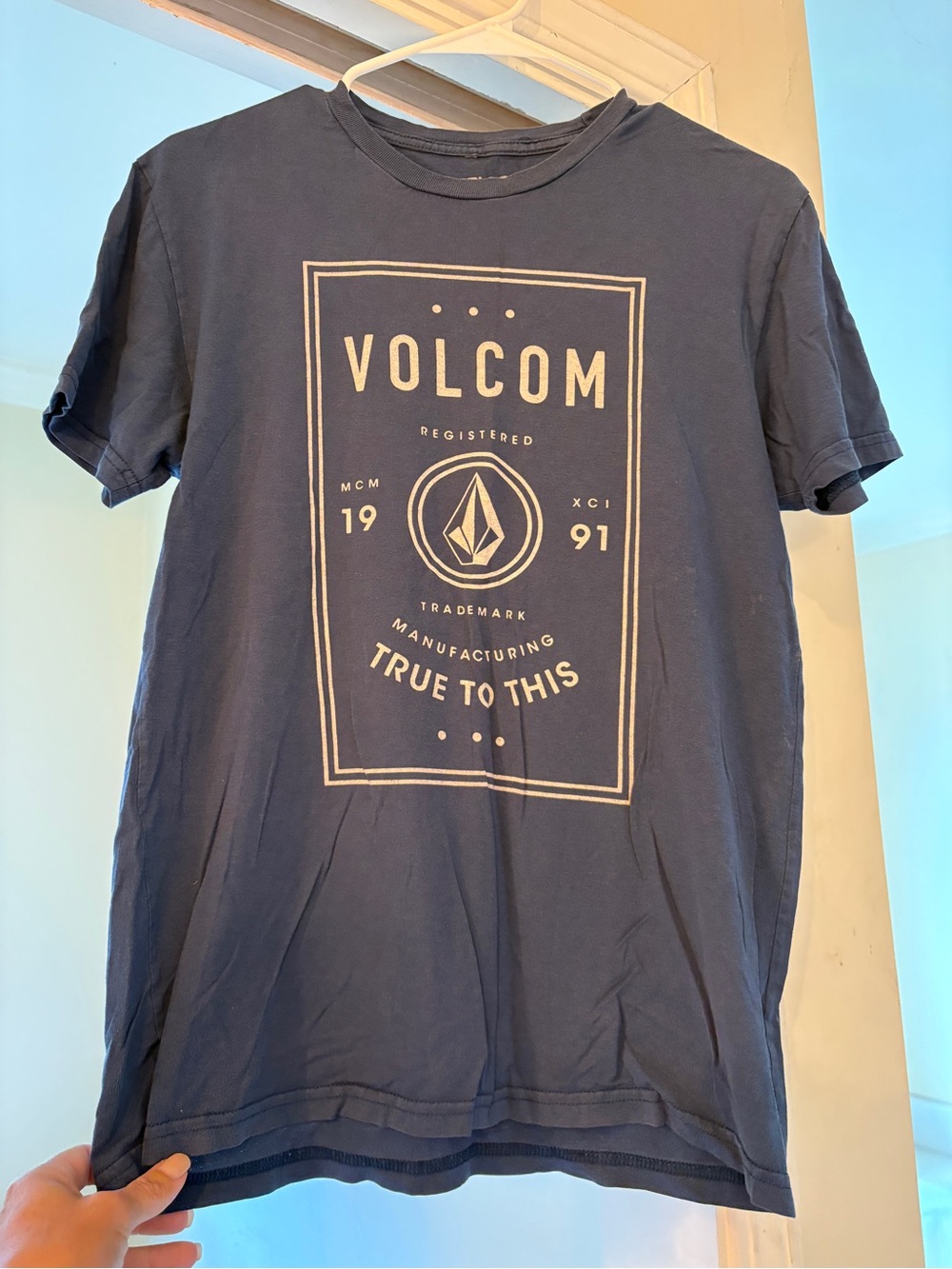 Volcom Navy Blue Graphic Logo Short Sleeve Tee